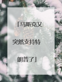 马斯克又突然支持特朗普了
