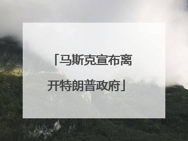 马斯克宣布离开特朗普政府