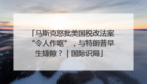 马斯克怒批美国税改法案“令人作呕”，与特朗普早生嫌隙？｜国际识局