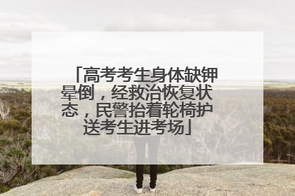 高考考生身体缺钾晕倒，经救治恢复状态，民警抬着轮椅护送考生进考场