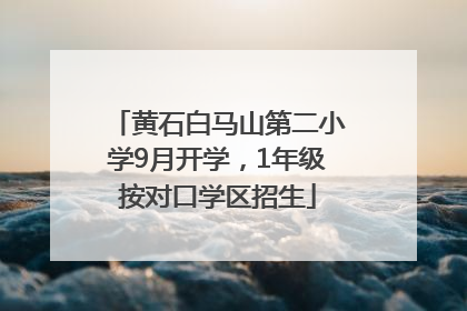 黄石白马山第二小学9月开学，1年级按对口学区招生