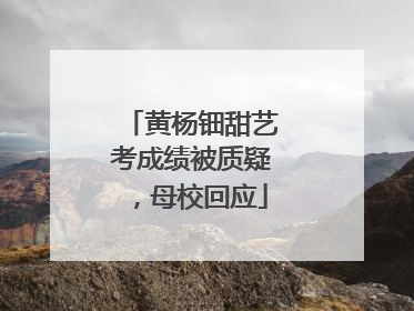 黄杨钿甜艺考成绩被质疑，母校回应