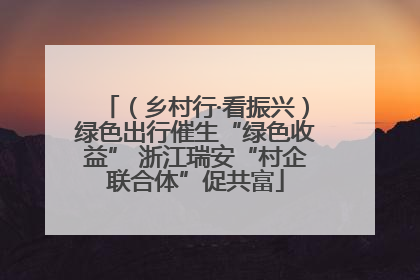 （乡村行·看振兴）绿色出行催生“绿色收益” 浙江瑞安“村企联合体”促共富
