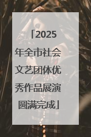 2025年全市社会文艺团体优秀作品展演圆满完成