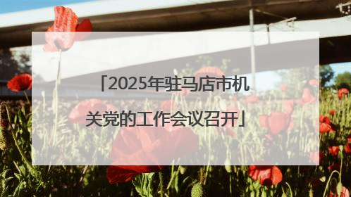 2025年驻马店市机关党的工作会议召开