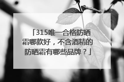 315唯一合格防晒霜哪款好，不含酒精的防晒霜有哪些品牌？