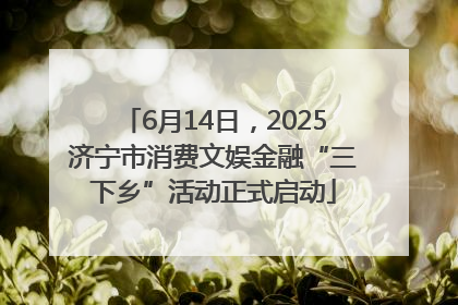 6月14日，2025济宁市消费文娱金融“三下乡”活动正式启动